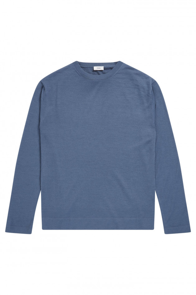 Closed Longsleeve aus reinen Kaschmir in Meeresblau