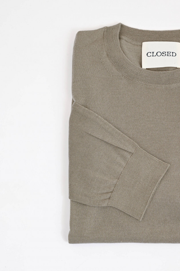 Closed Feinstrick-Pullover in hellem Khaki