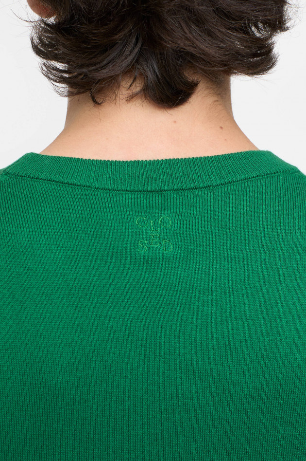 Closed Cash-Mix Pullover in Emerald Grün