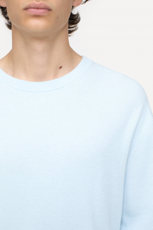 Closed Strickpullover aus Baumwoll-Mix in Hellblau