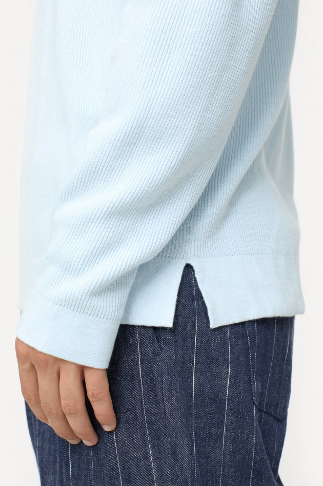 Closed Strickpullover aus Baumwoll-Mix in Hellblau