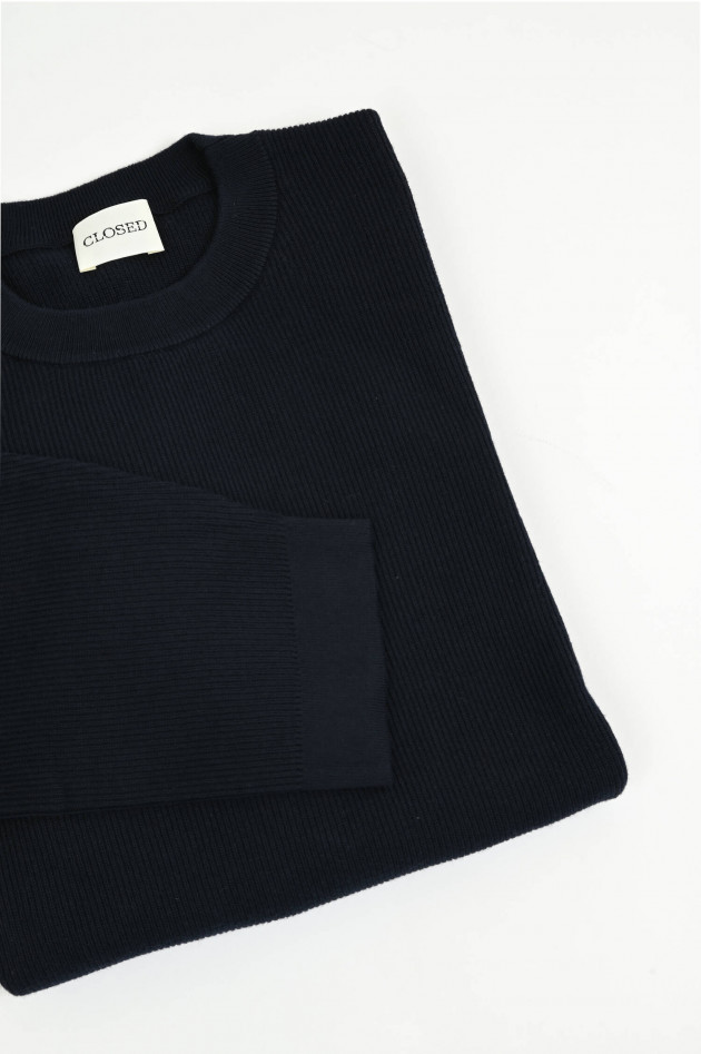 Closed Strickpullover aus Baumwoll-Cashmere-Mix in Navy