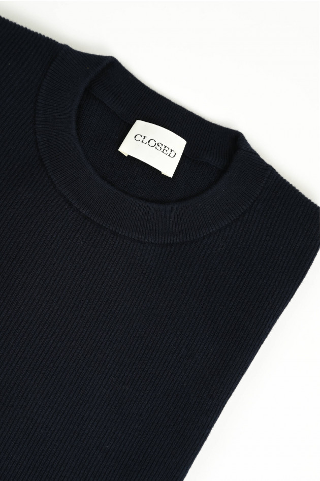 Closed Strickpullover aus Baumwoll-Cashmere-Mix in Navy