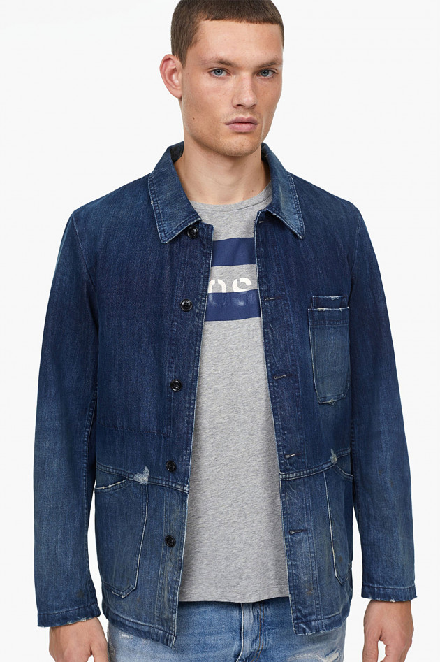 Closed T-Shirt mit Print in Grau/Blau