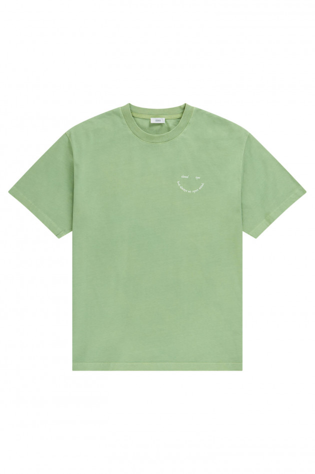 Closed T-Shirt mit Stitching-Schriftzug in Mint