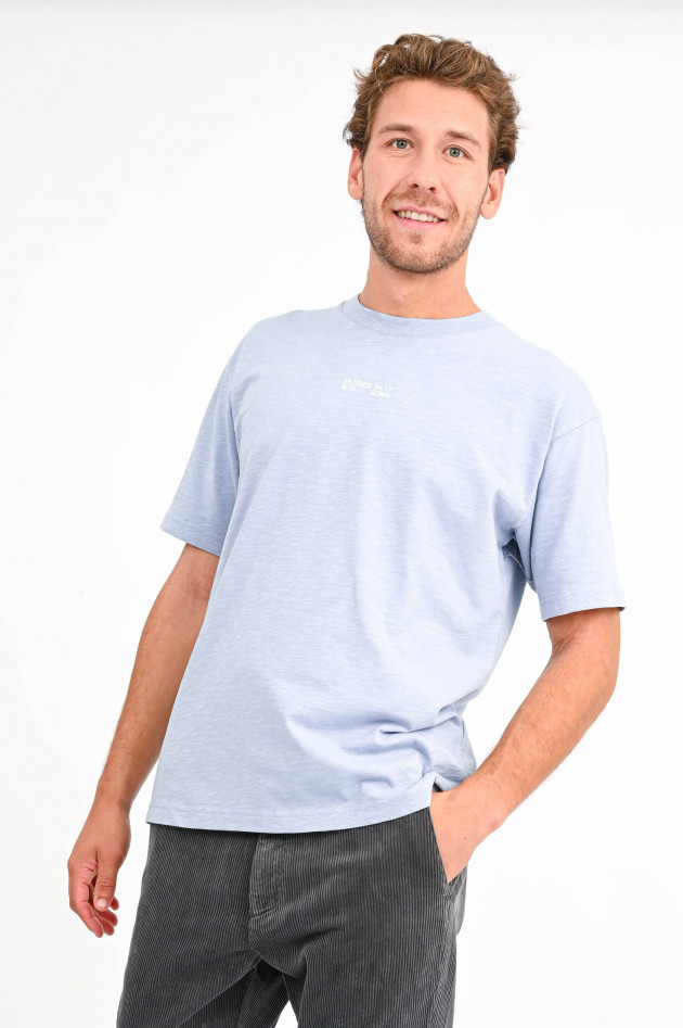 Closed Kurzarm Shirt mit Logo-Stitching in Veilchenblau