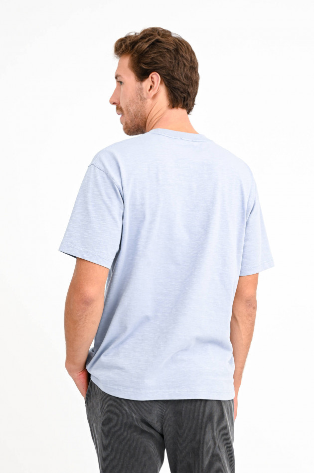 Closed Kurzarm Shirt mit Logo-Stitching in Veilchenblau