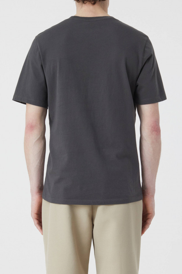 Closed Jersey T-Shirt mit Logo Stickerei in Anthrazit