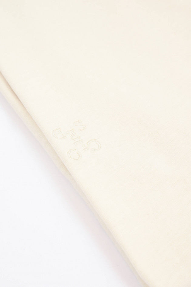 Closed T-Shirt mit Logo-Stickerei in Creme