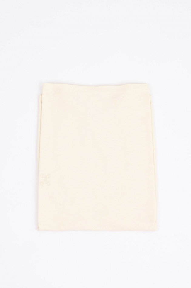 Closed T-Shirt mit Logo-Stickerei in Creme