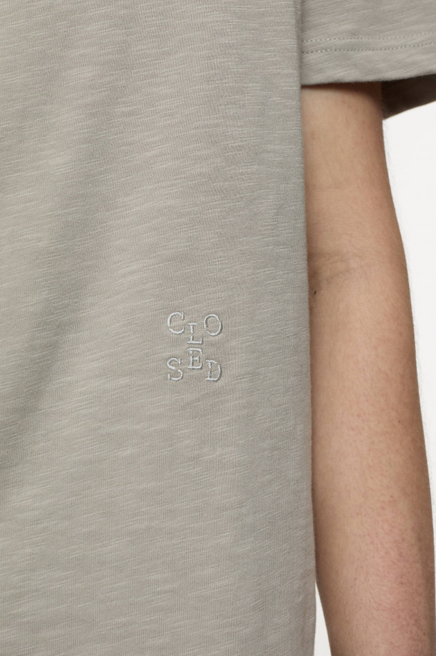 Closed T-Shirt aus Baumwolle in Mud Grey