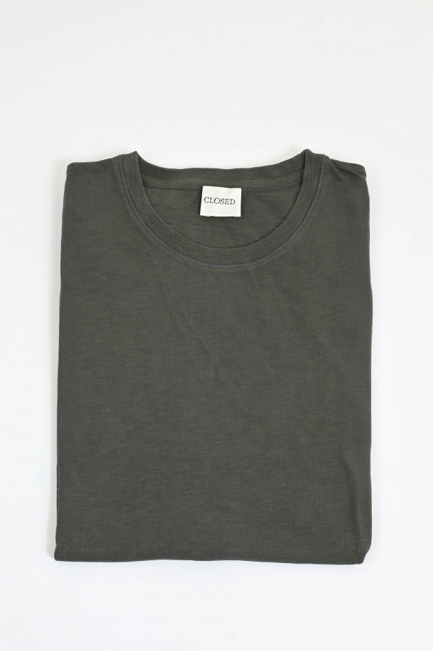 Closed Basic Kurzarm-Shirt in Pepper Green