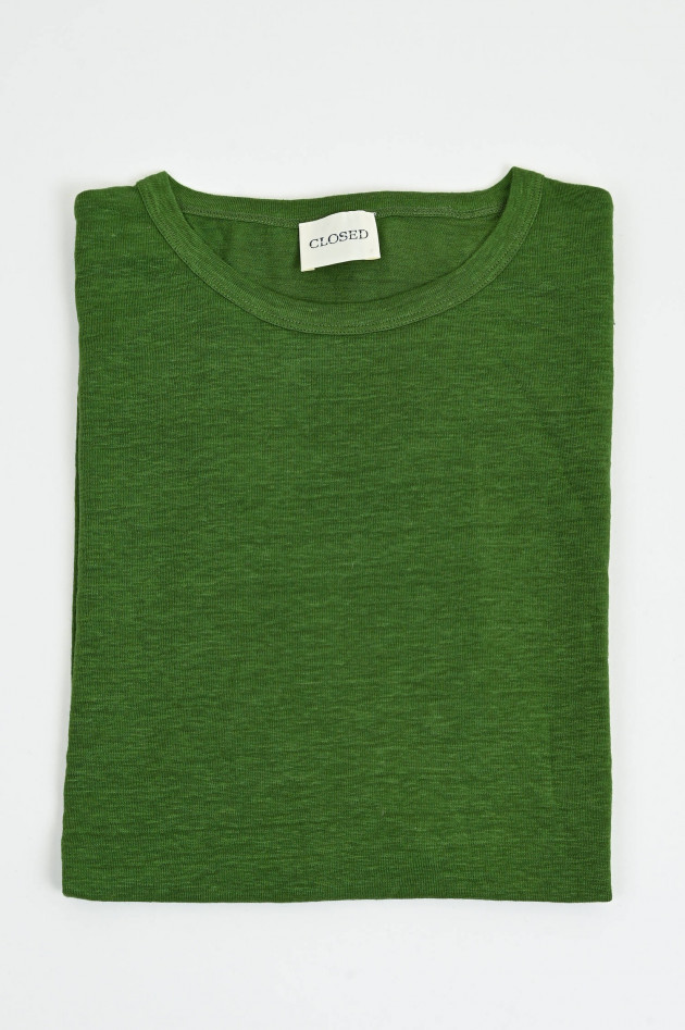 Closed T-Shirt aus Leinen in Ranger Green