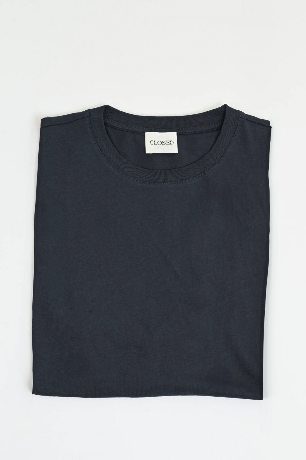 Closed Basic Kurzarm-Shirt in Dark Night