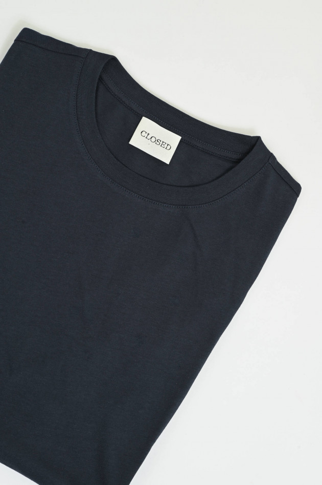 Closed Basic Kurzarm-Shirt in Dark Night