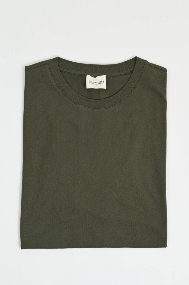 Closed Basic Kurzarm-Shirt in Forest Green