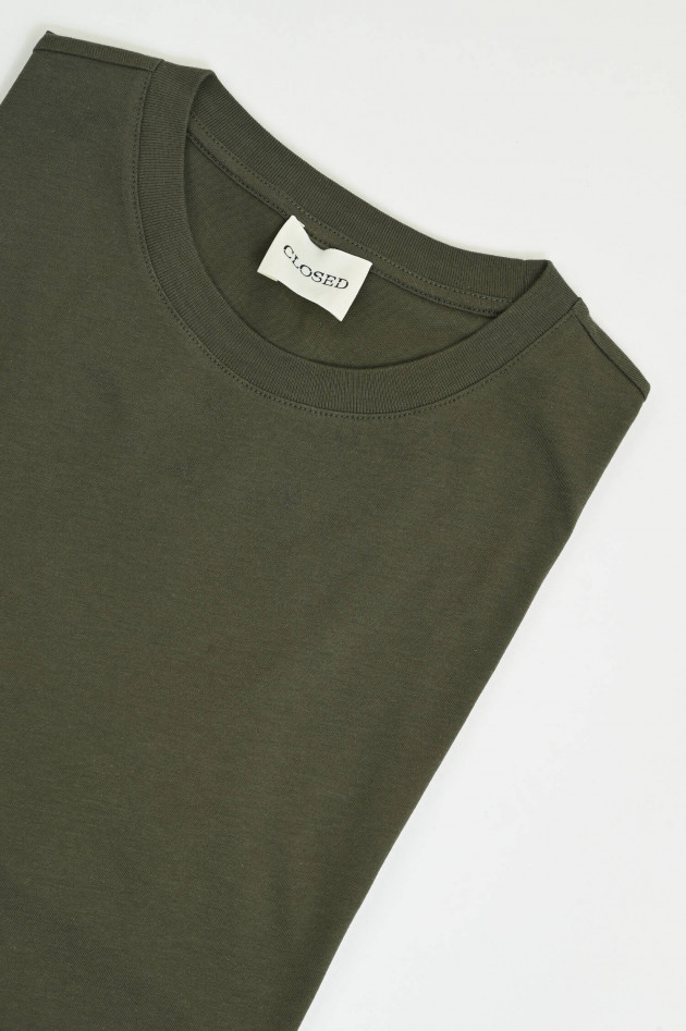 Closed Basic Kurzarm-Shirt in Forest Green