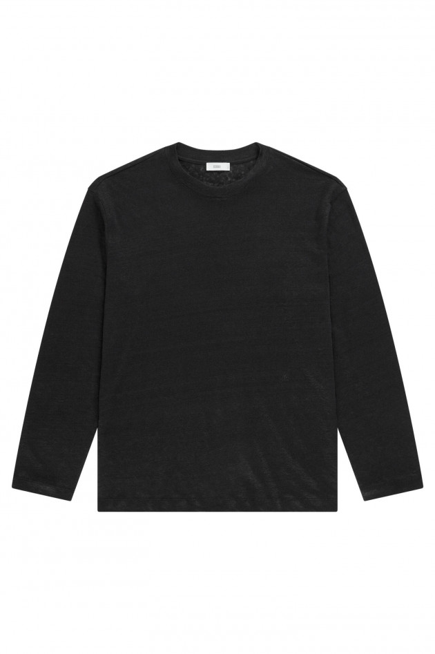 Closed Leinen Longsleeve in Schwarz