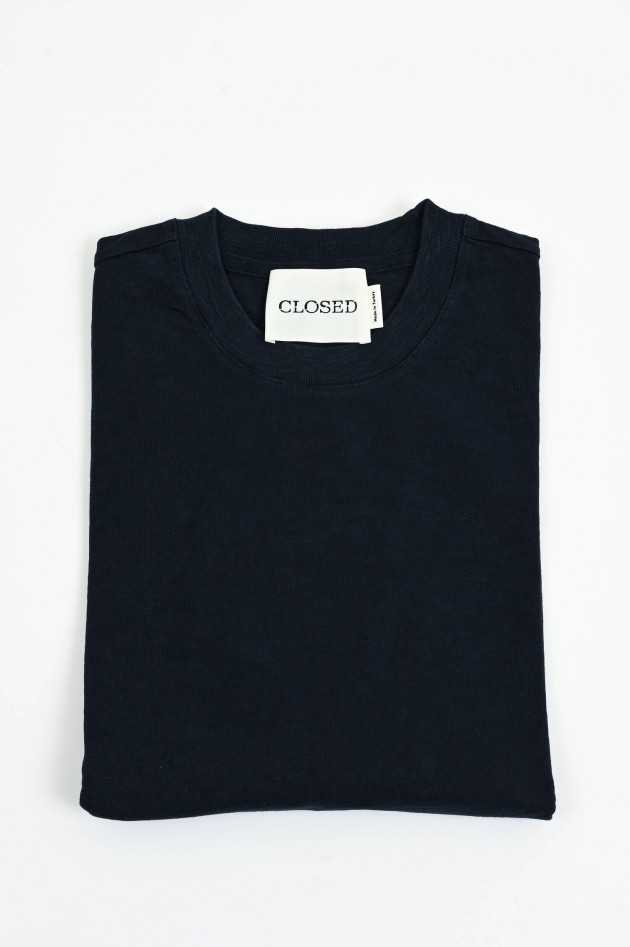 Closed Baumwoll-Longsleeve in Navy