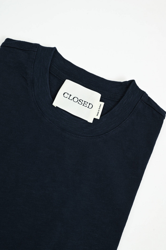 Closed Baumwoll-Longsleeve in Navy