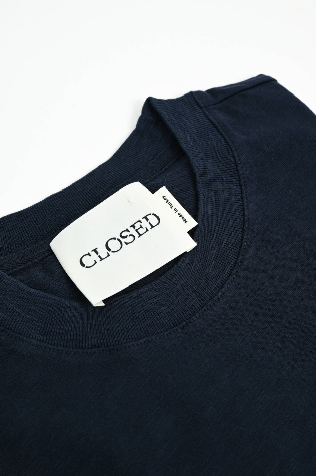 Closed Baumwoll-Longsleeve in Navy
