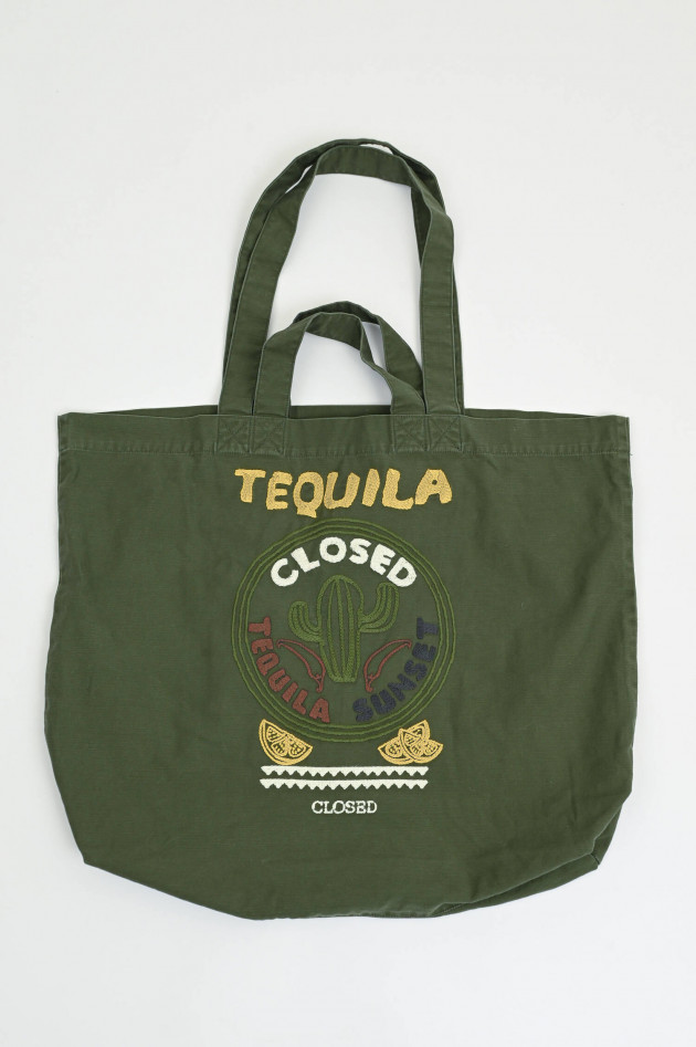 Closed Canvas Tote TEQUILA in Ranger Green