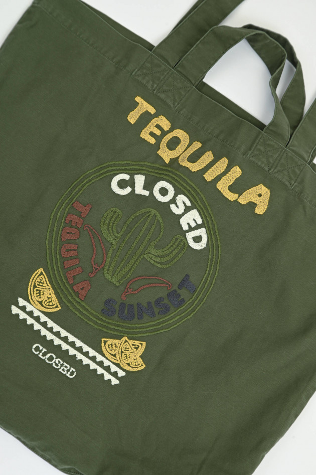 Closed Canvas Tote TEQUILA in Ranger Green