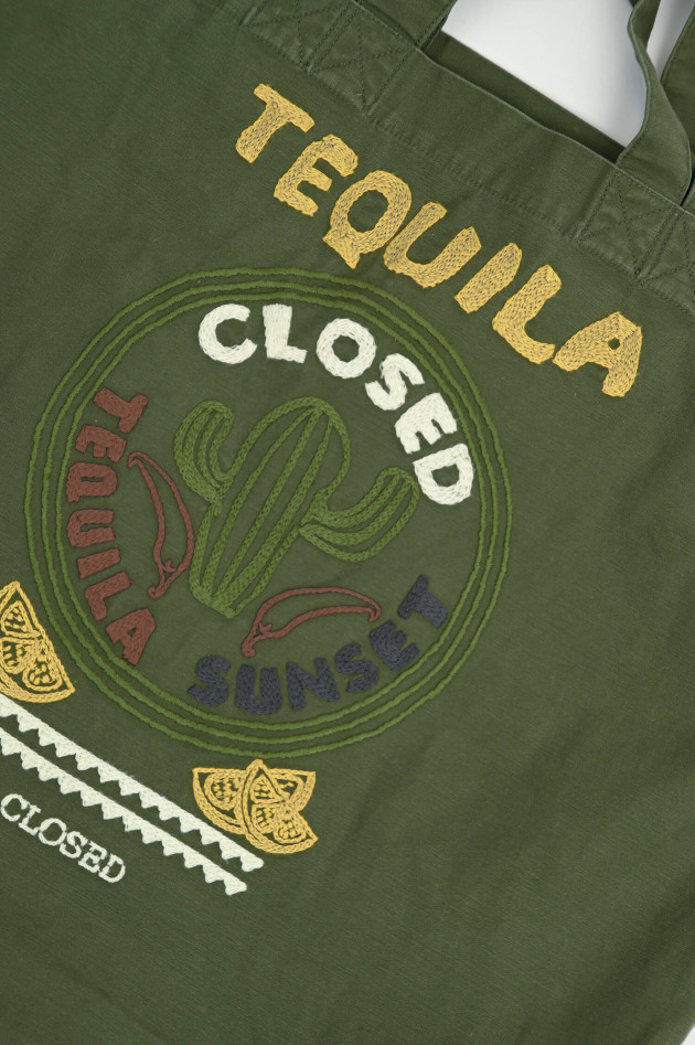 Closed Canvas Tote TEQUILA in Ranger Green
