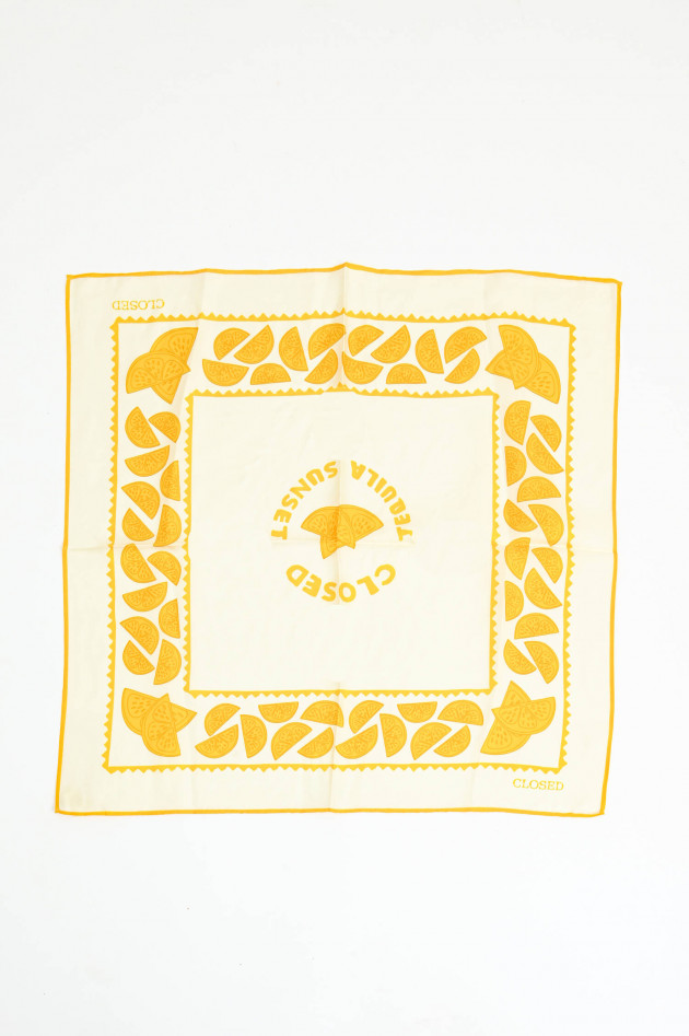 Closed Seiden-Tuch mit Lemon-Print in Gelb/Creme