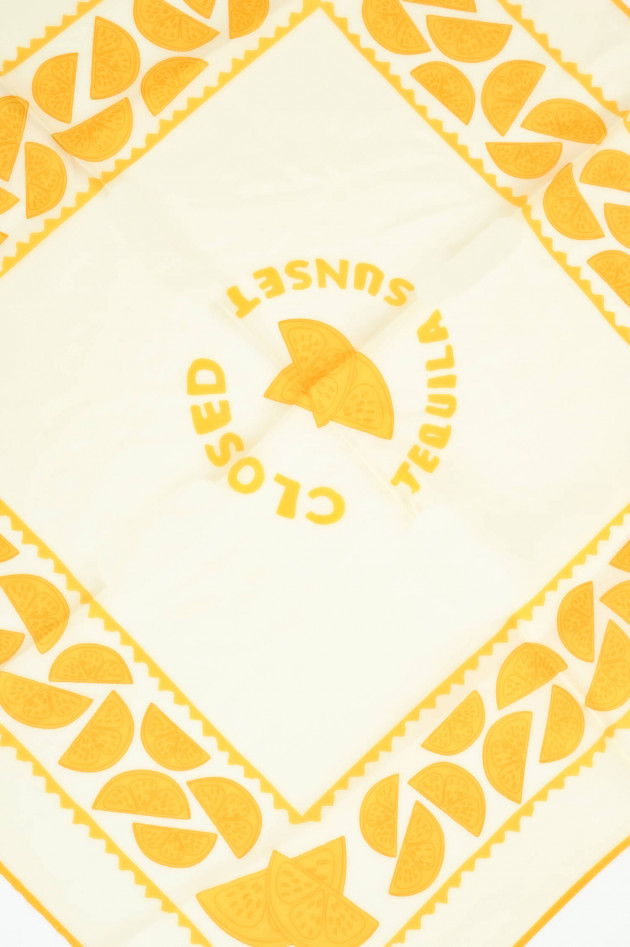 Closed Seiden-Tuch mit Lemon-Print in Gelb/Creme