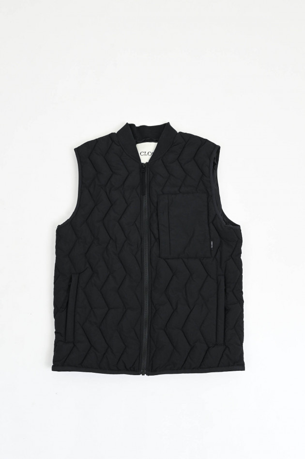 Closed Steppgilet in Schwarz