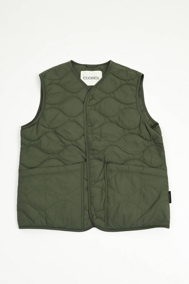 Closed Stepp-Gilet in Oliv