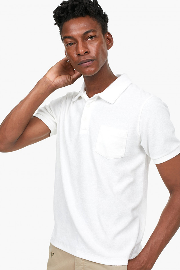 Frottee - Shirt in Weiß