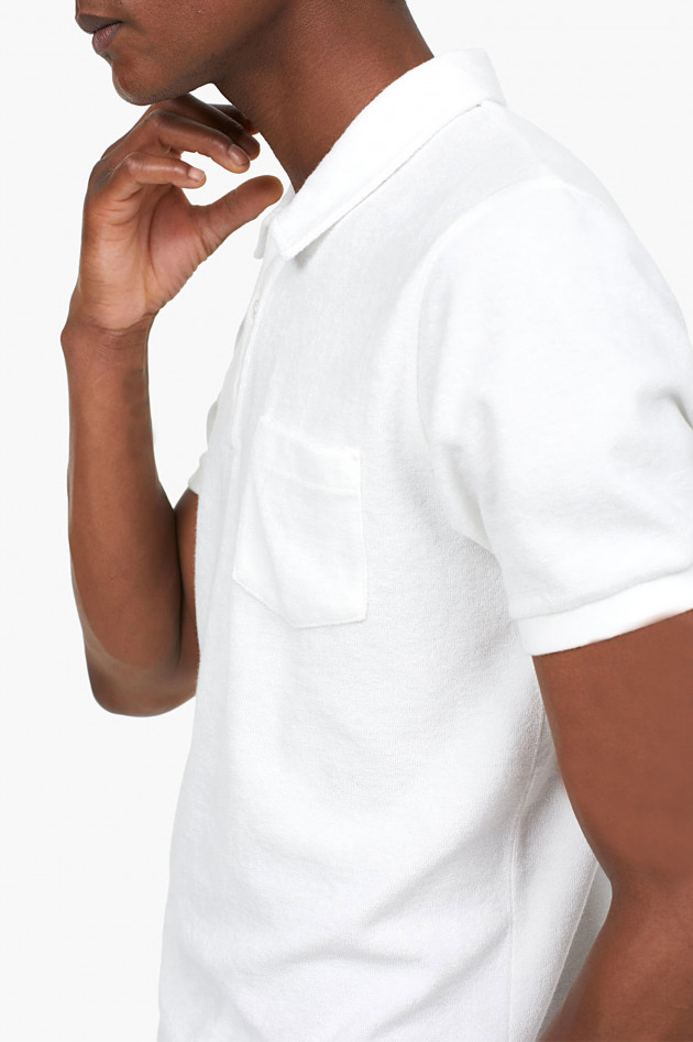 Frottee - Shirt in Weiß