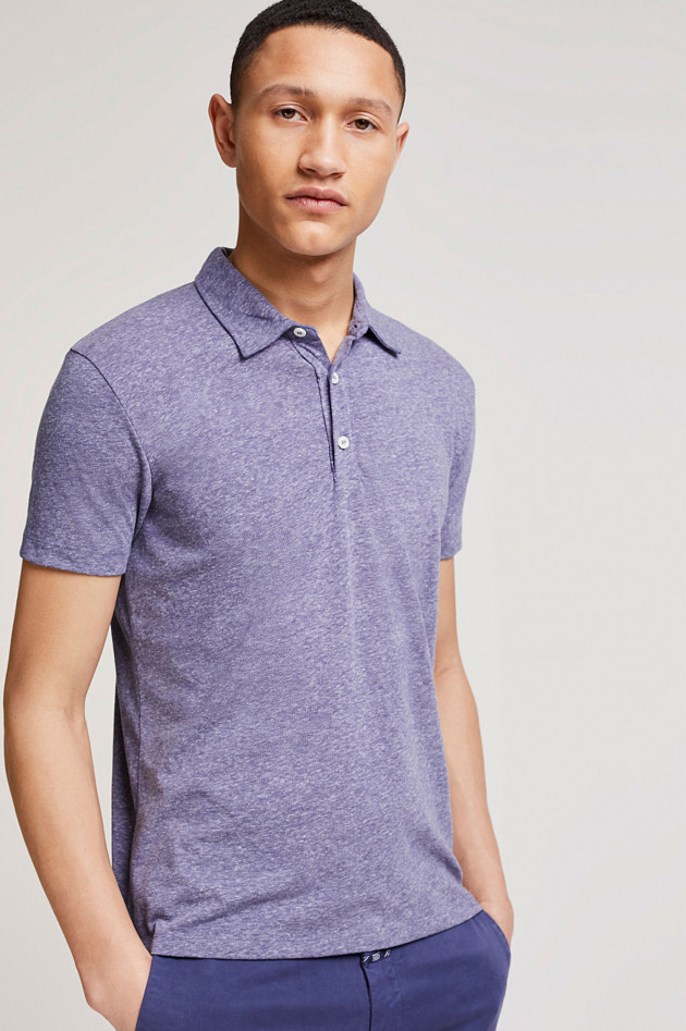 Poloshirt in Blau meliert