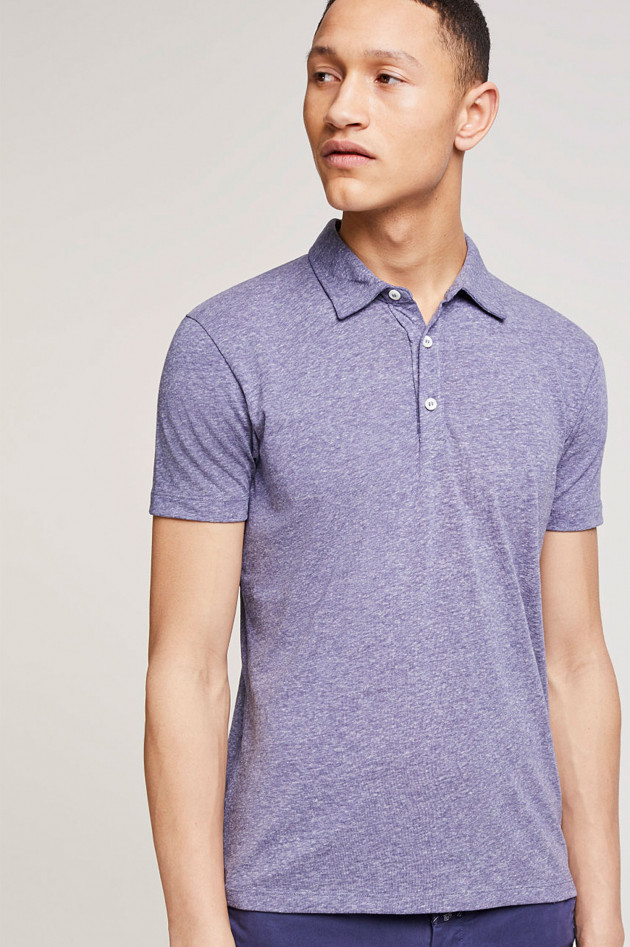 Poloshirt in Blau meliert