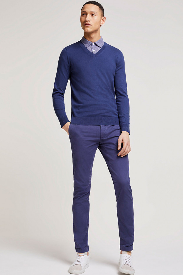 Poloshirt in Blau meliert