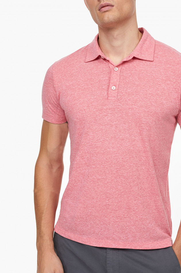 Poloshirt aus Jersey in Rosa meliert