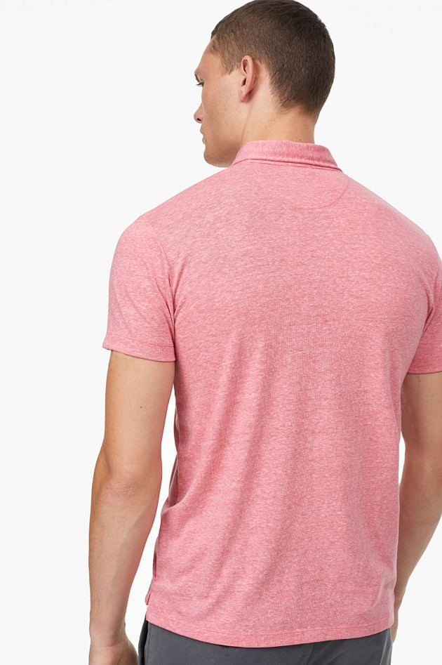 Poloshirt aus Jersey in Rosa meliert
