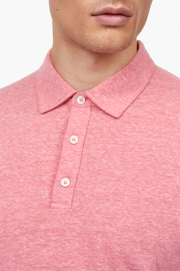 Poloshirt aus Jersey in Rosa meliert