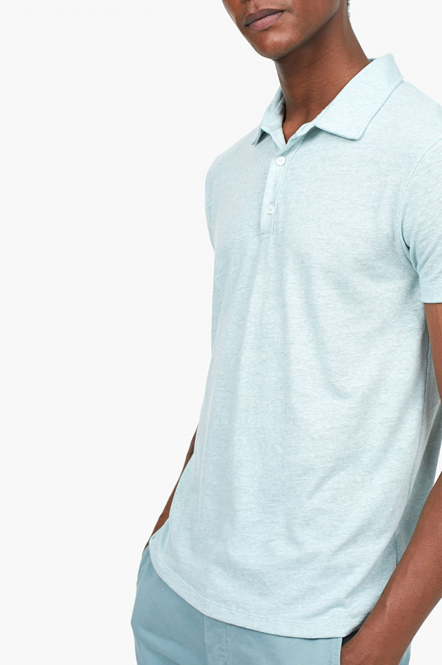 Poloshirt aus Jersey in Mint meliert