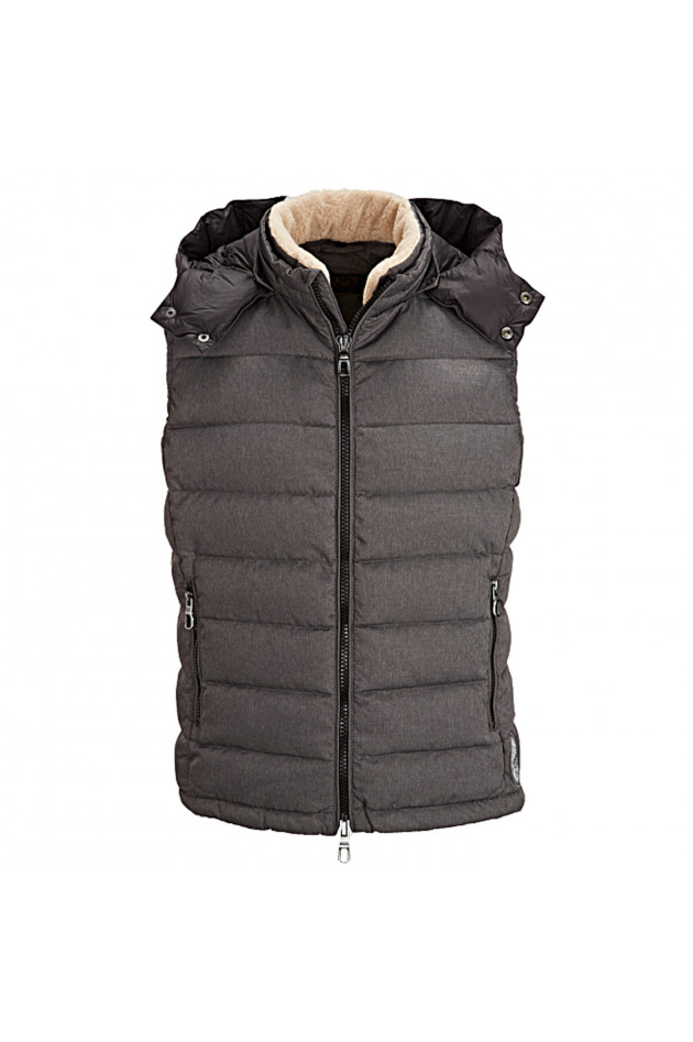 Witty Knitters Daunengilet in Dunkelgrau meliert