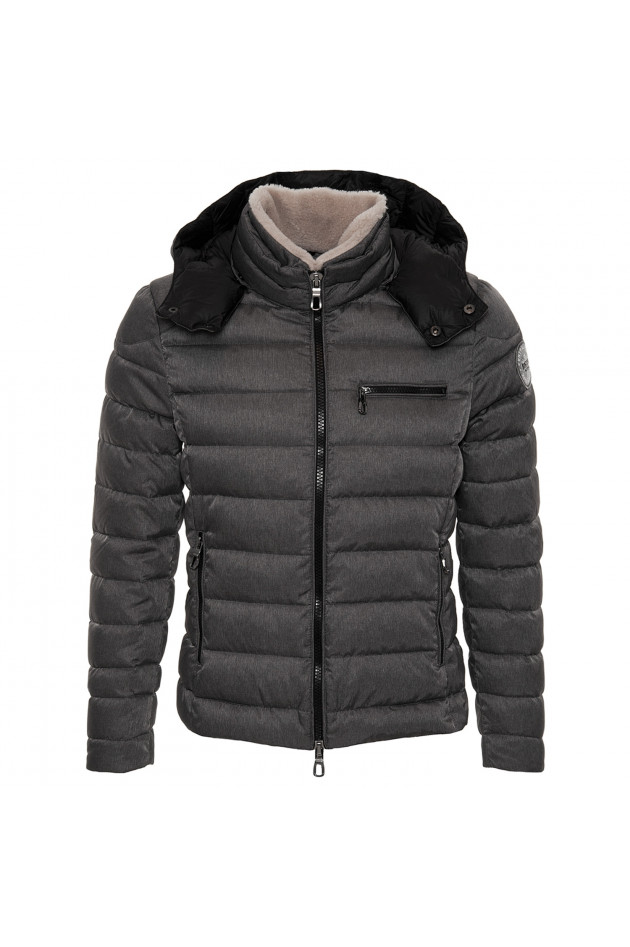 Witty Knitters Daunenjacke in Grau meliert