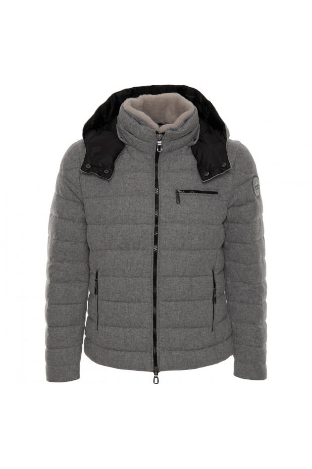 Witty Knitters Daunenjacke in Grau meliert