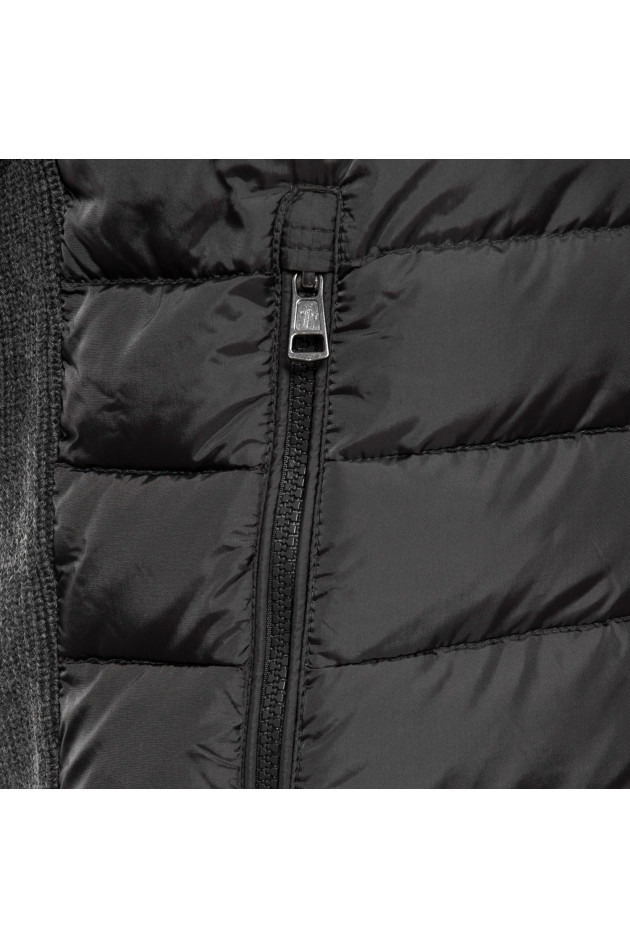 Moncler Daunenjacke mit Strickeinsätzen in Grau