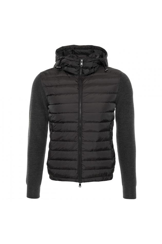 Moncler Daunenjacke mit Strickeinsätzen in Grau