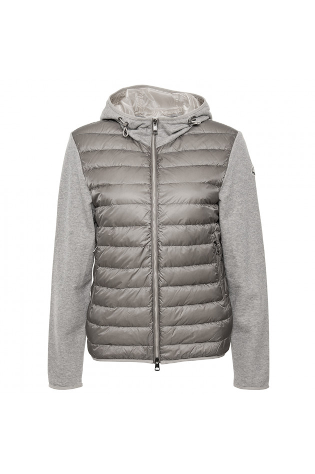 Moncler Daunenjacke mit Strickeinsätzen in Grau