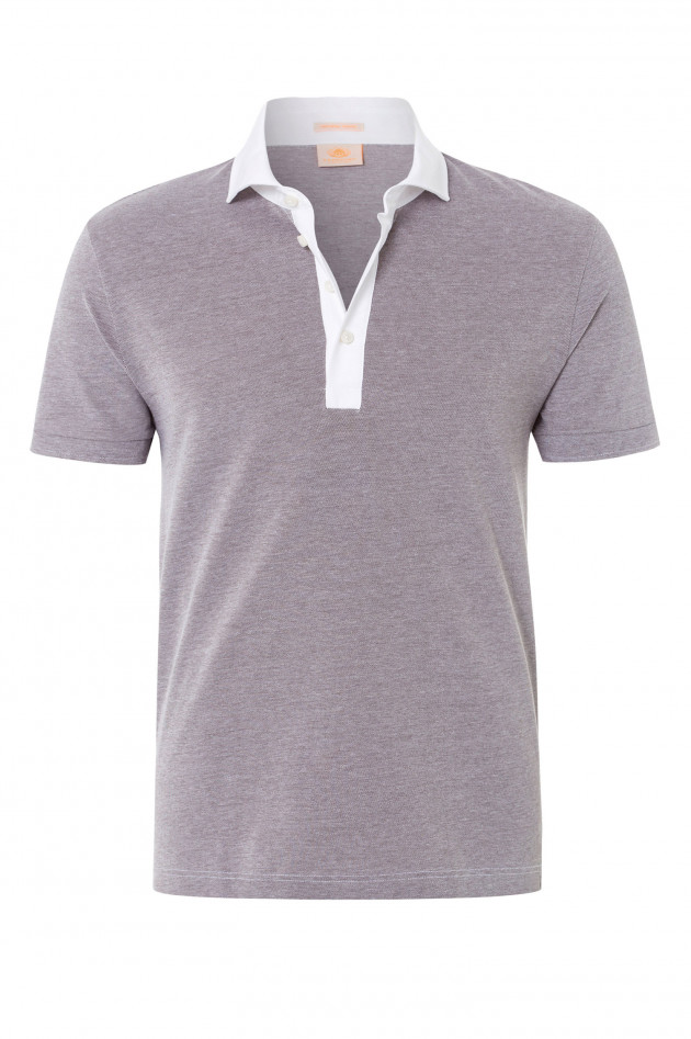Depavory Poloshirt BERGAMO in Braun/Weiß