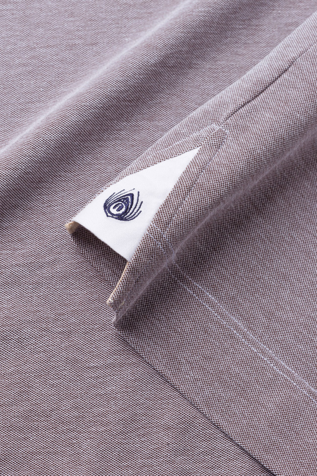 Depavory Poloshirt BERGAMO in Braun/Weiß