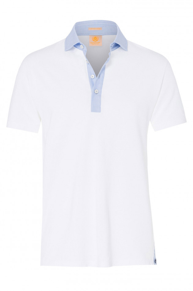 Depavory Poloshirt BERGAMO in Weiß/Blau